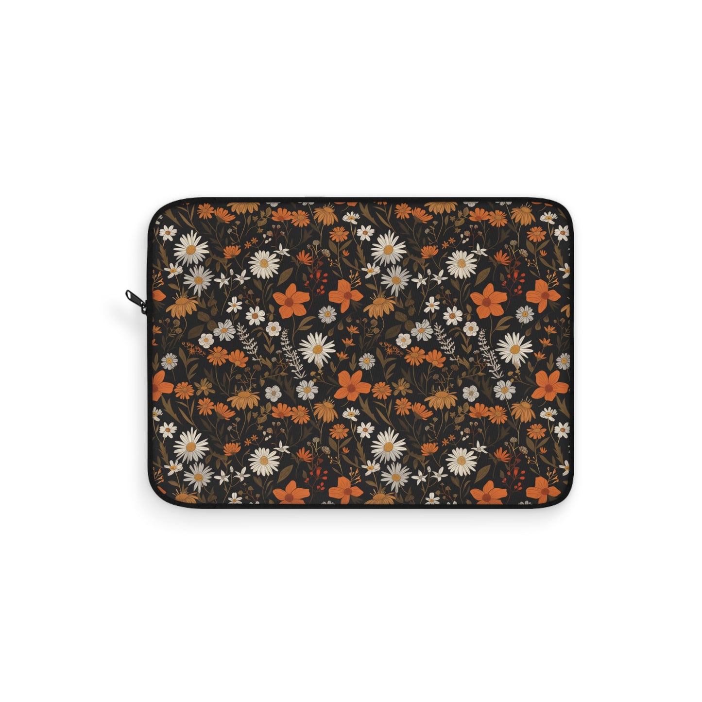 Elegant Floral Seamless Pattern in Warm Autumn Hues on Dark Background Laptop or Ipad Protective Sleeve 3 Sizes Available