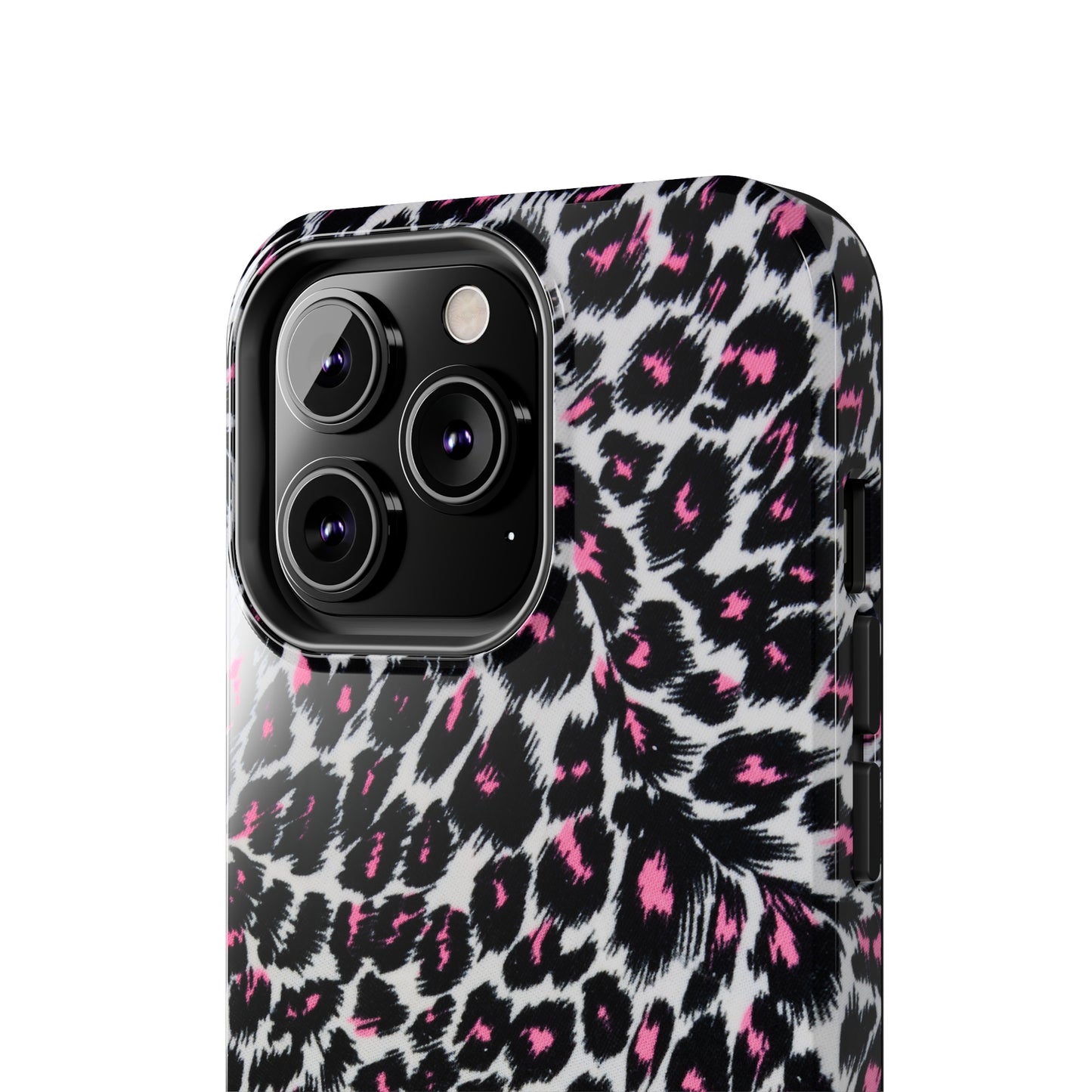 Fierce Femininity Pink and Black Leopard Print Iphone Tough Phone Case