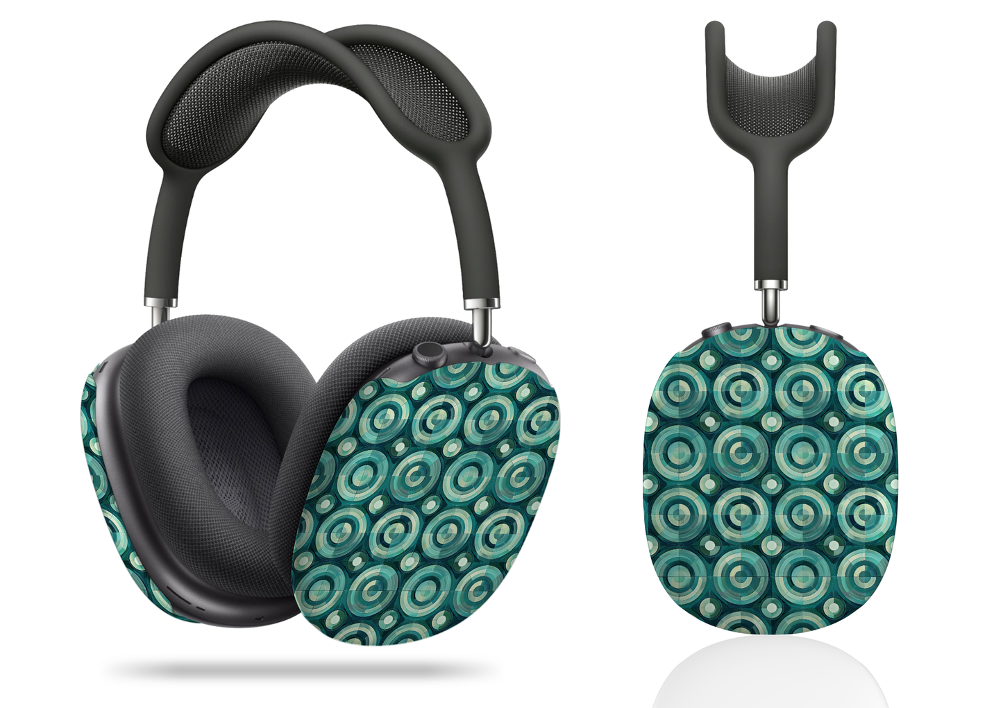 Oceanic Echoes of Layered Circles in Turquoise and Aqua AirPod Max Case Protective Covers