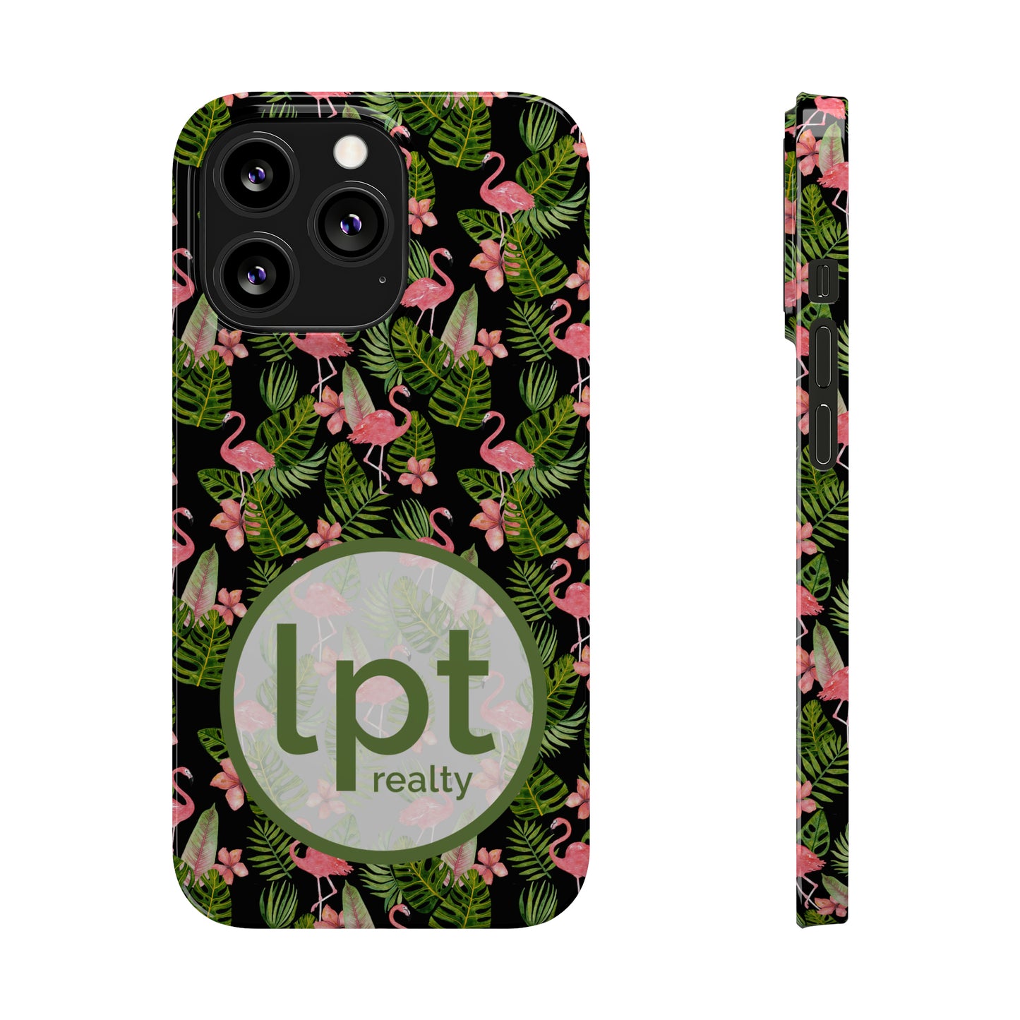 LPT Realty Logo -  Tropical Flamingos Iphone 15-12 Slim Phone Case