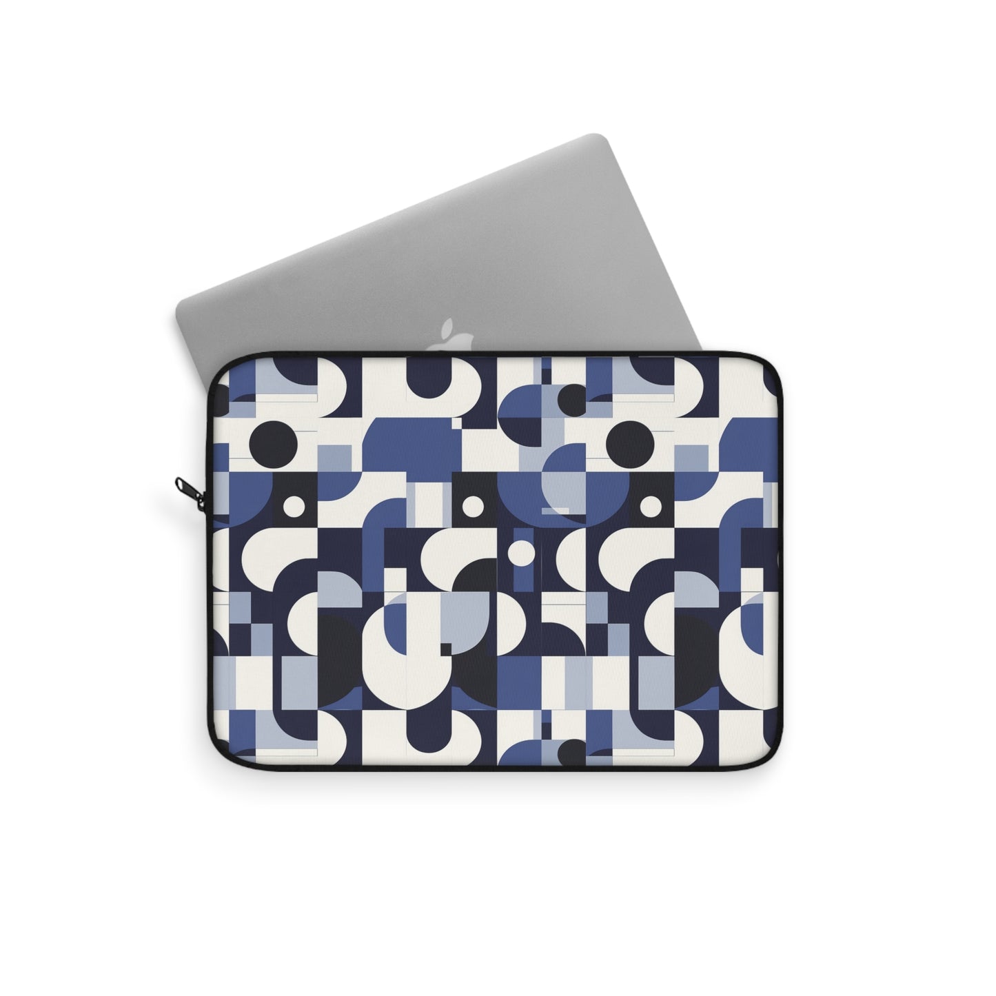 Navy Blue and White Mid-Century Modern Design Laptop or Ipad Protective Sleeve 3 Sizes Available