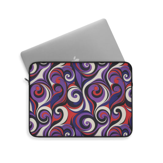 Groovy Swirls of Dynamic Purple, Red, and Blue Abstract Pattern Laptop or Ipad Protective Sleeve 3 Sizes Available