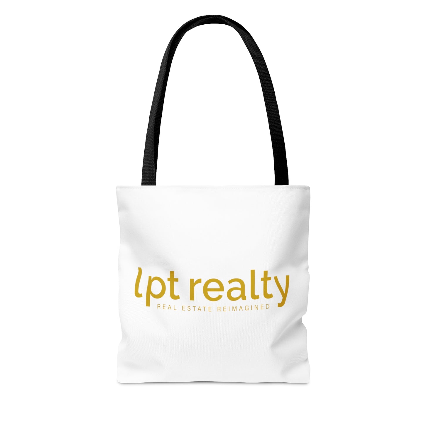 LPT Realty Logo's on Both Sides in Gold - Canvas Tote 3 Sizes