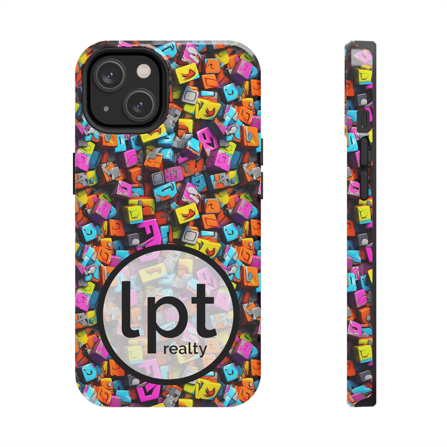 LPT Realty Logo -  3D Abstract Colorful Block Design Iphone Tough Phone Case