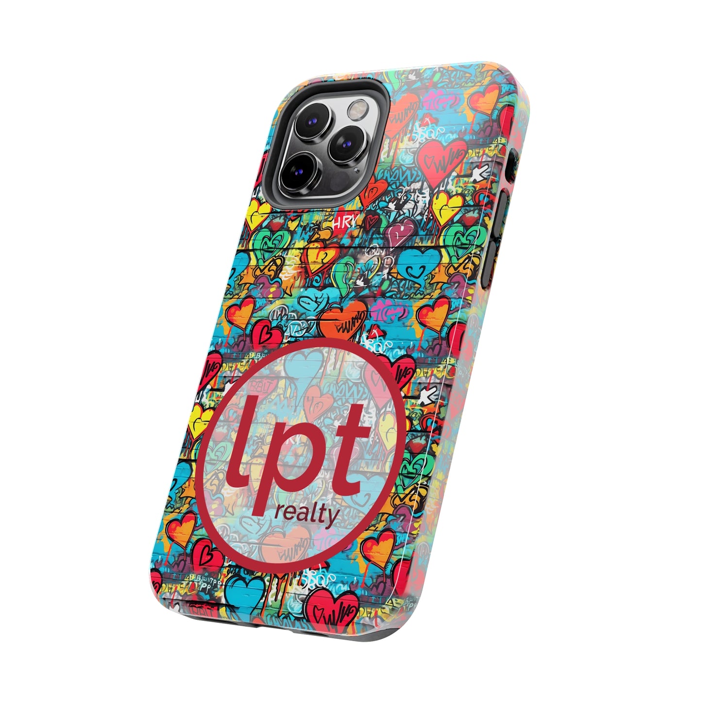 LPT Realty Logo -  Street Art Graffiti Hearts Design Iphone Tough Phone Case