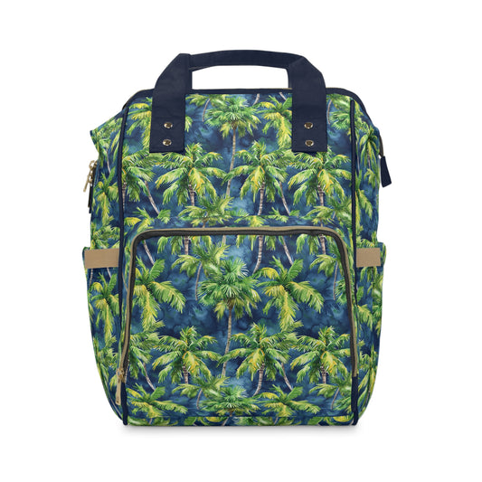 Midnight Palms: Silhouetted Palm Trees Against a Nighttime Sky Multifunctional Diaper Backpack