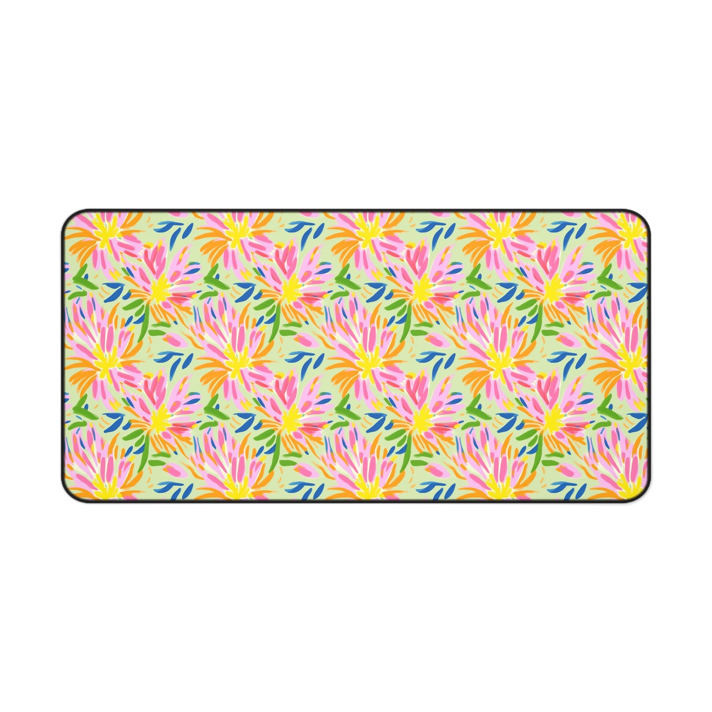 Blossoms in Bloom: Watercolor Pink and Yellow Flower Bursts Design - Desk Mat Extended Gaming Mouse Pad 3 Sizes