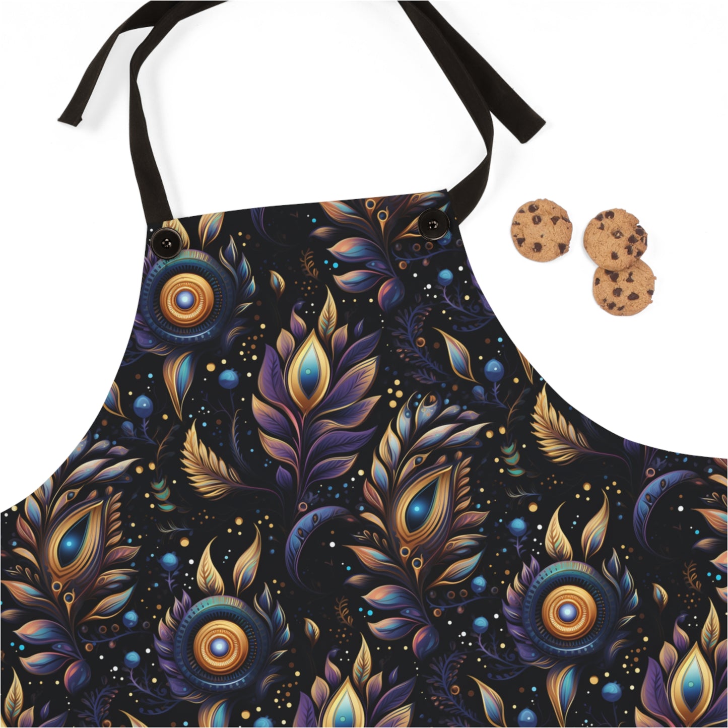 Mystical Enchanted Leaves and Celestial Stars - Kitchen Chef Apron