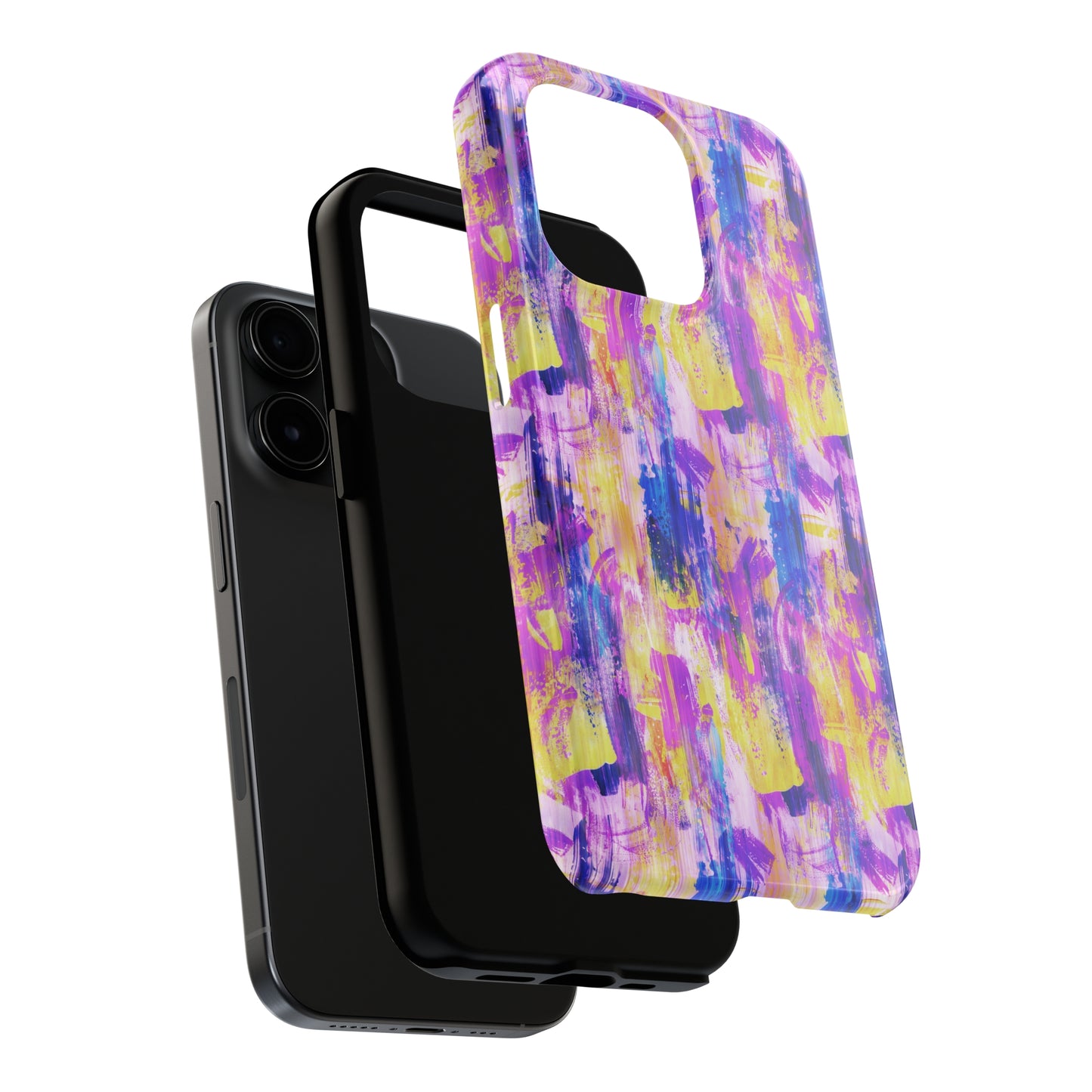 Pink & Yellow Spring Painted Abstract Iphone Tough Phone Case