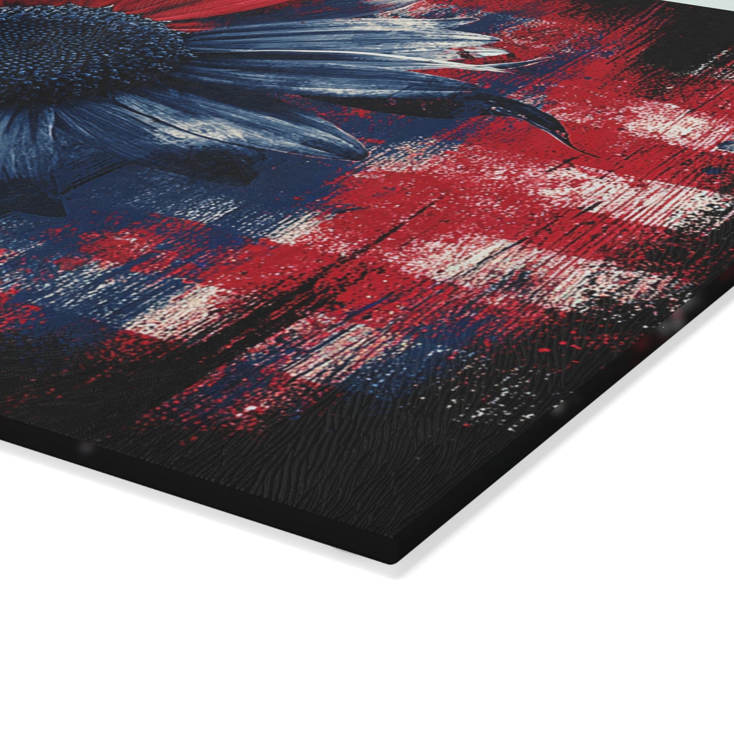American Flag Sunflower Glass Cutting Board, Charcuterie Serving Tray 2 Sizes