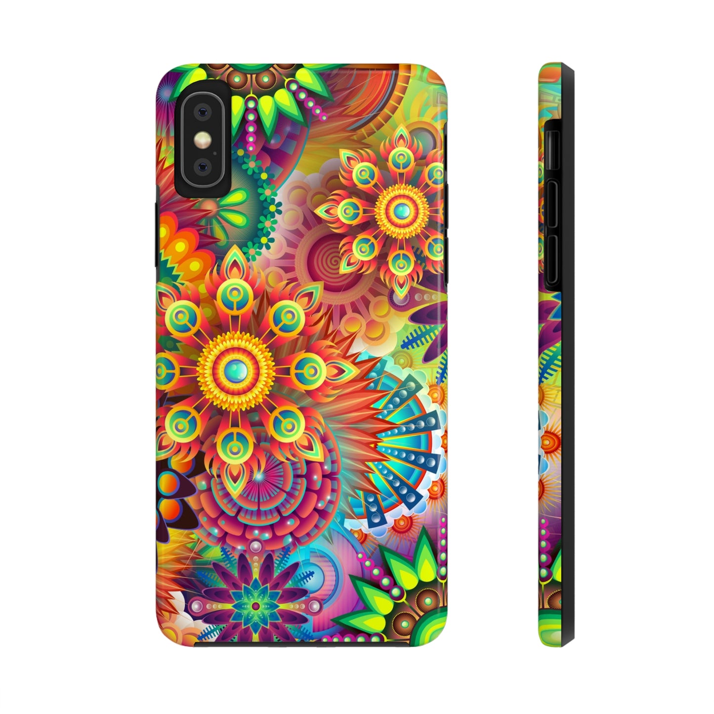 Rainbow Flower Power Design Iphone Tough Phone Case