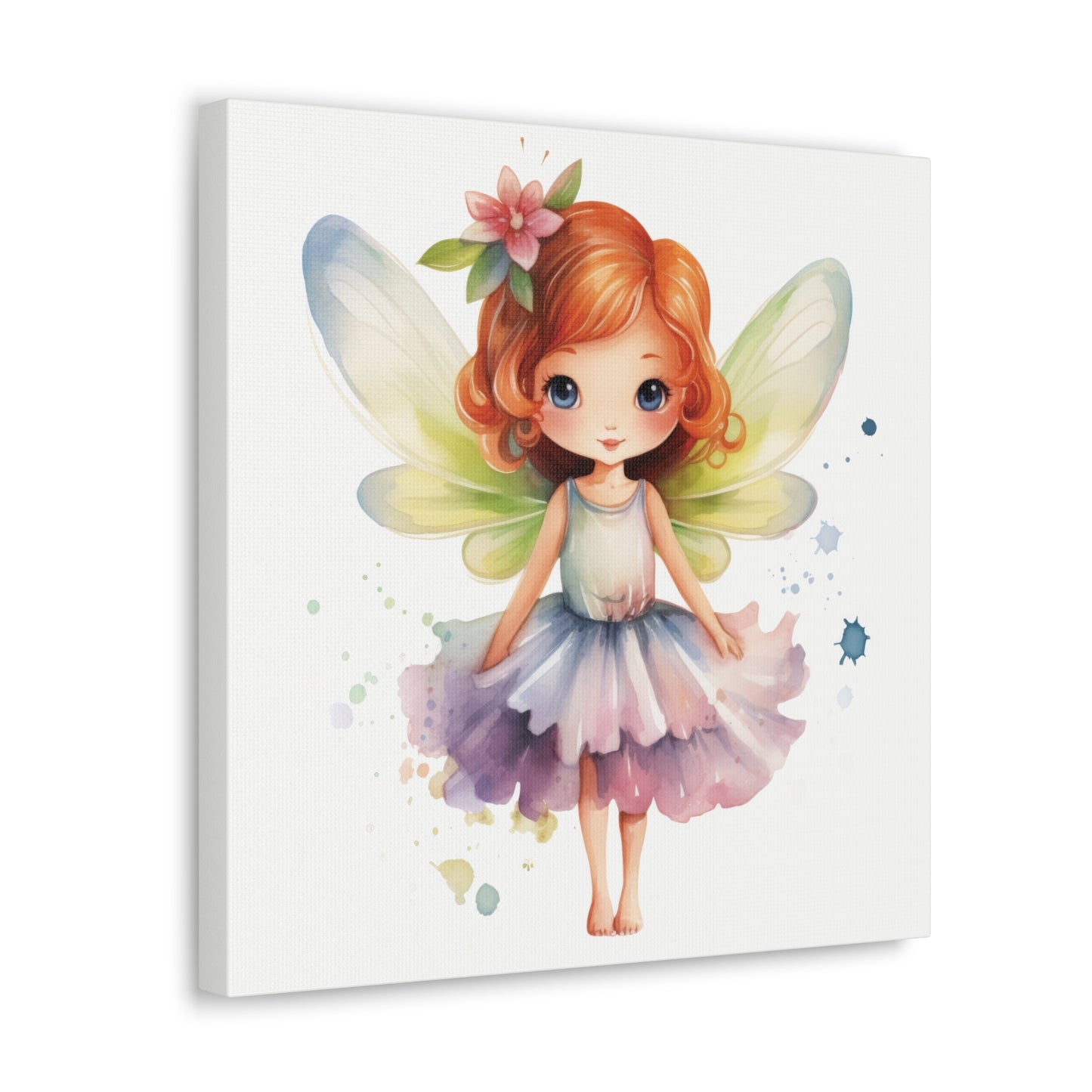 Watercolor Portrait of an Irish Red-Haired Little Girl as a Fairy Ballerina on Canvas Gallery - 5 Sizes