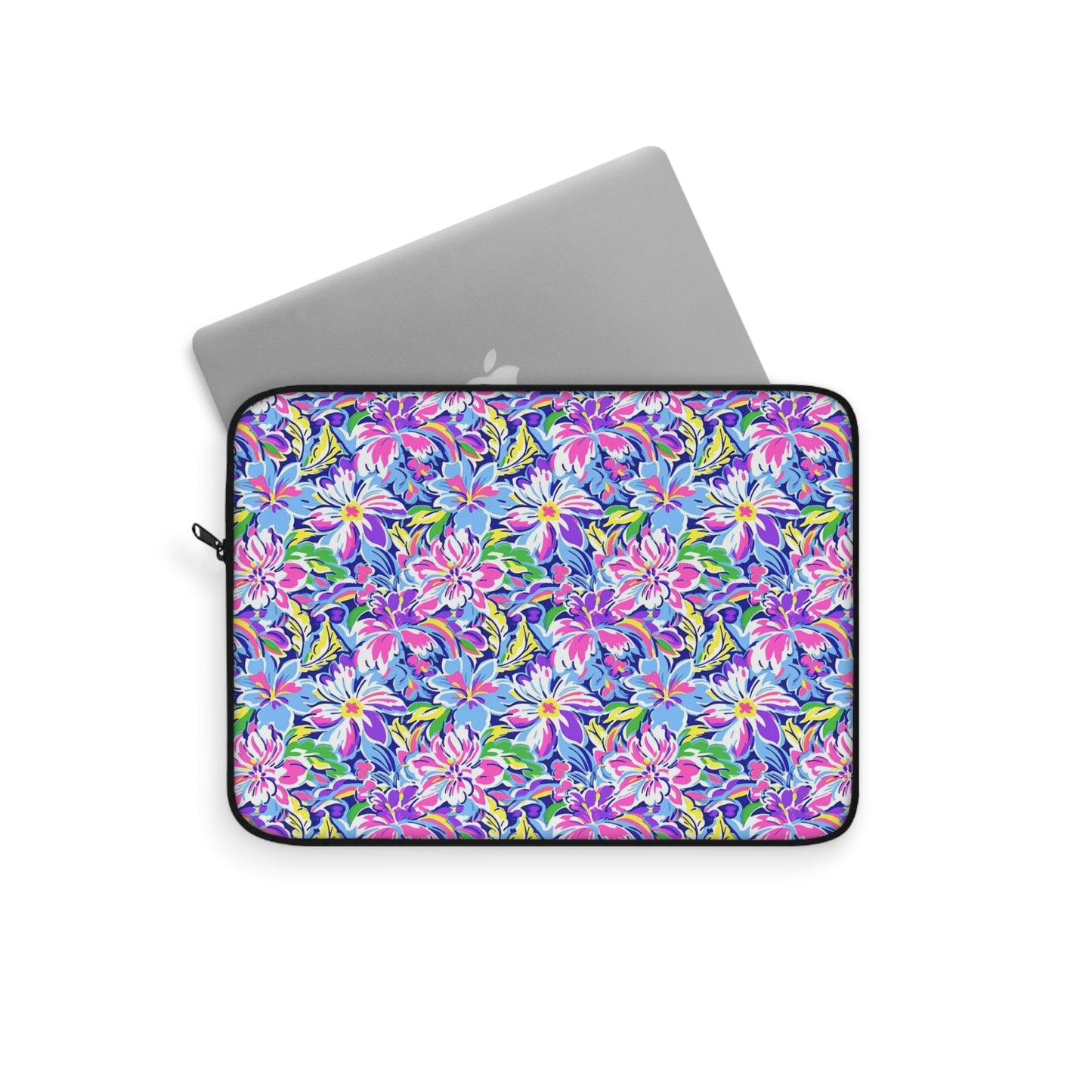 Tropical Burst: Vibrant Summer Flowers in Full Bloom Laptop or Ipad Protective Sleeve Three Sizes Available