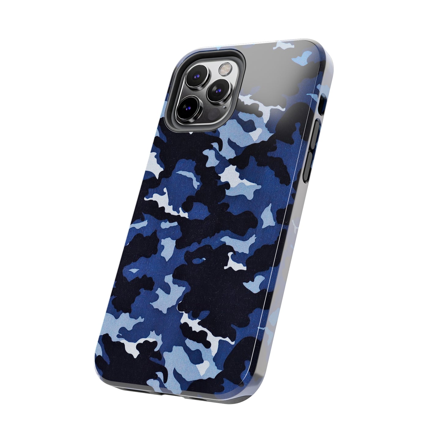 Deep Sea Concealment: Navy Blue Camouflage Iphone Tough Phone Case