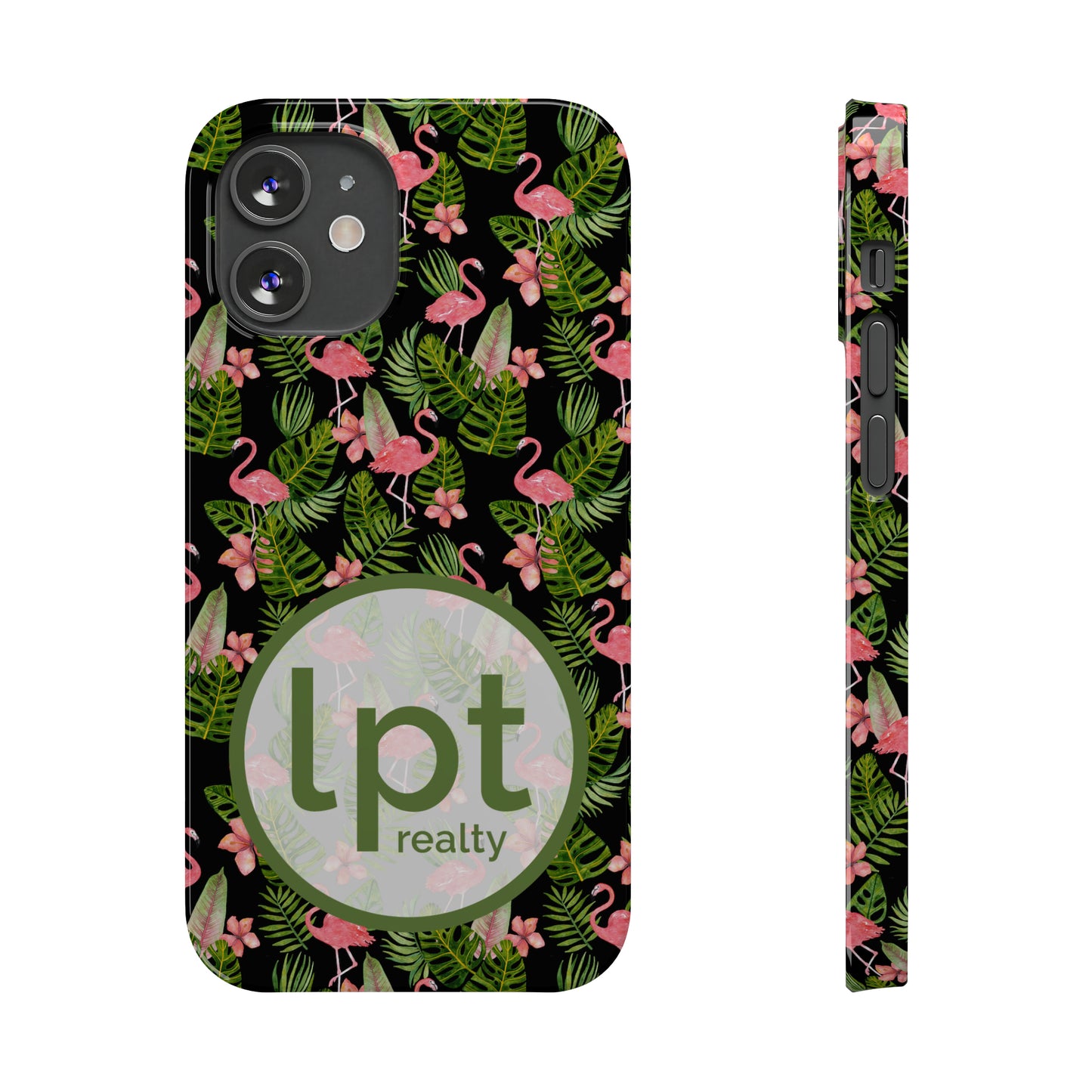 LPT Realty Logo -  Tropical Flamingos Iphone 15-12 Slim Phone Case