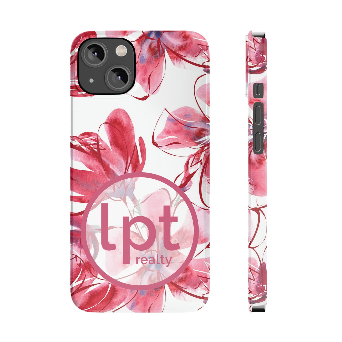 LPT Realty Logo -  Large Pink Flower Iphone 15-12 Slim Phone Case