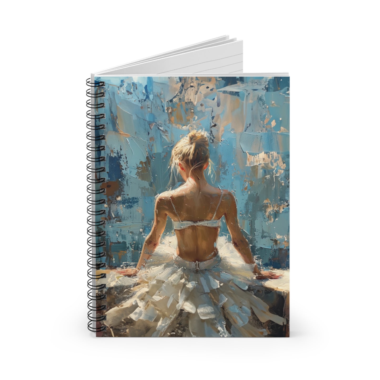 Ballerina Sitting in the Sunlight With Her Back Turned - Spiral Notebook Ruled Line 6"x8"