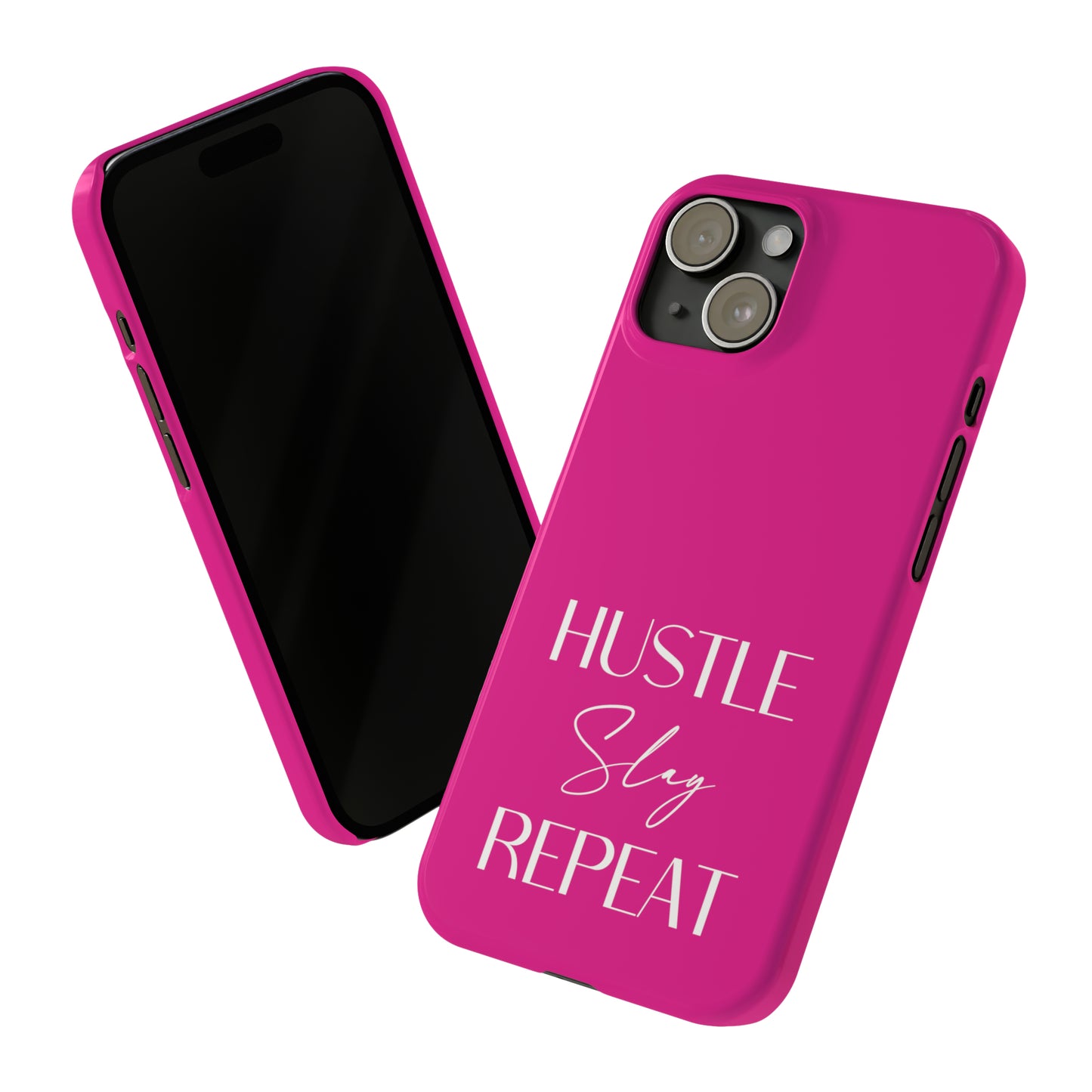 Pink - Hustle Slay Repeat Iphone 15-12 Slim Phone Case