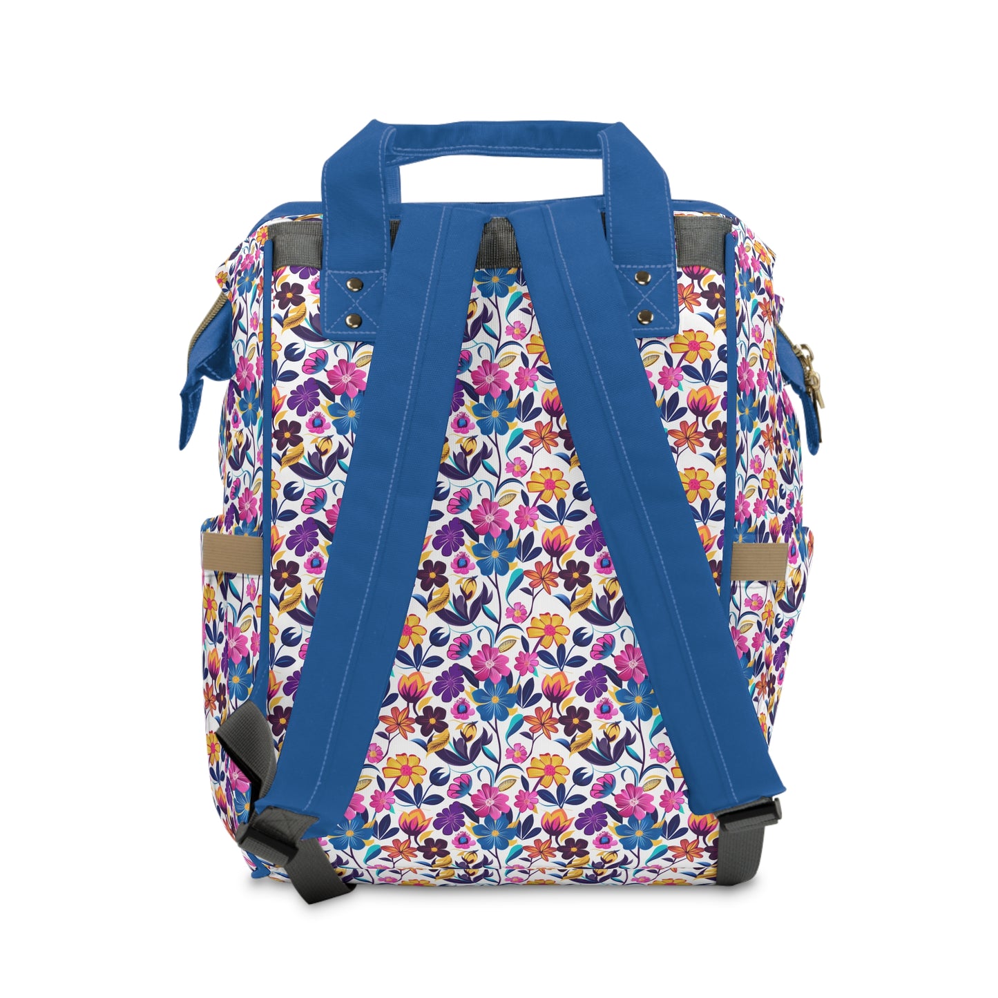 Floral Fiesta Vibrant Multicolor Flower Pattern Multifunctional Diaper Backpack