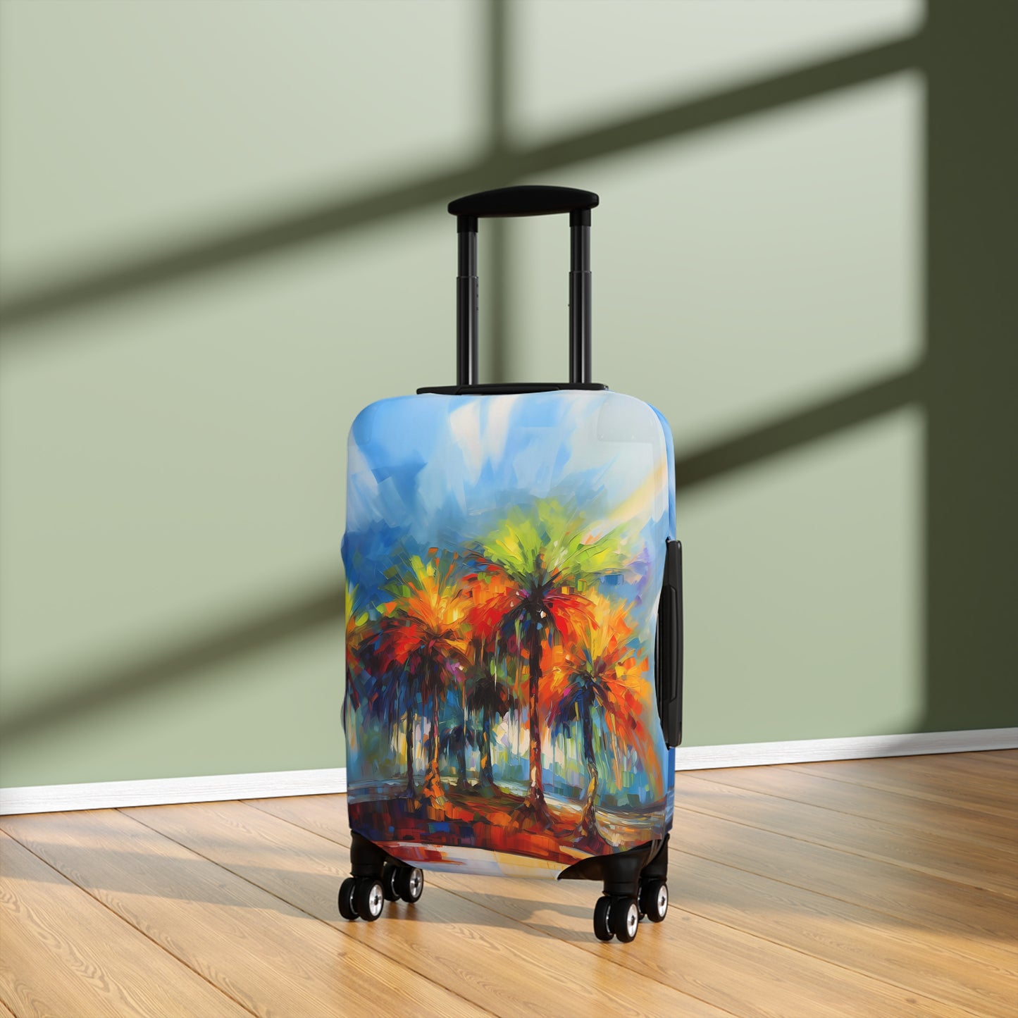 Dynamic Palmettos Abstract Depiction of South Carolina's Iconic Trees   - Luggage Protector and Cover 3 Sizes