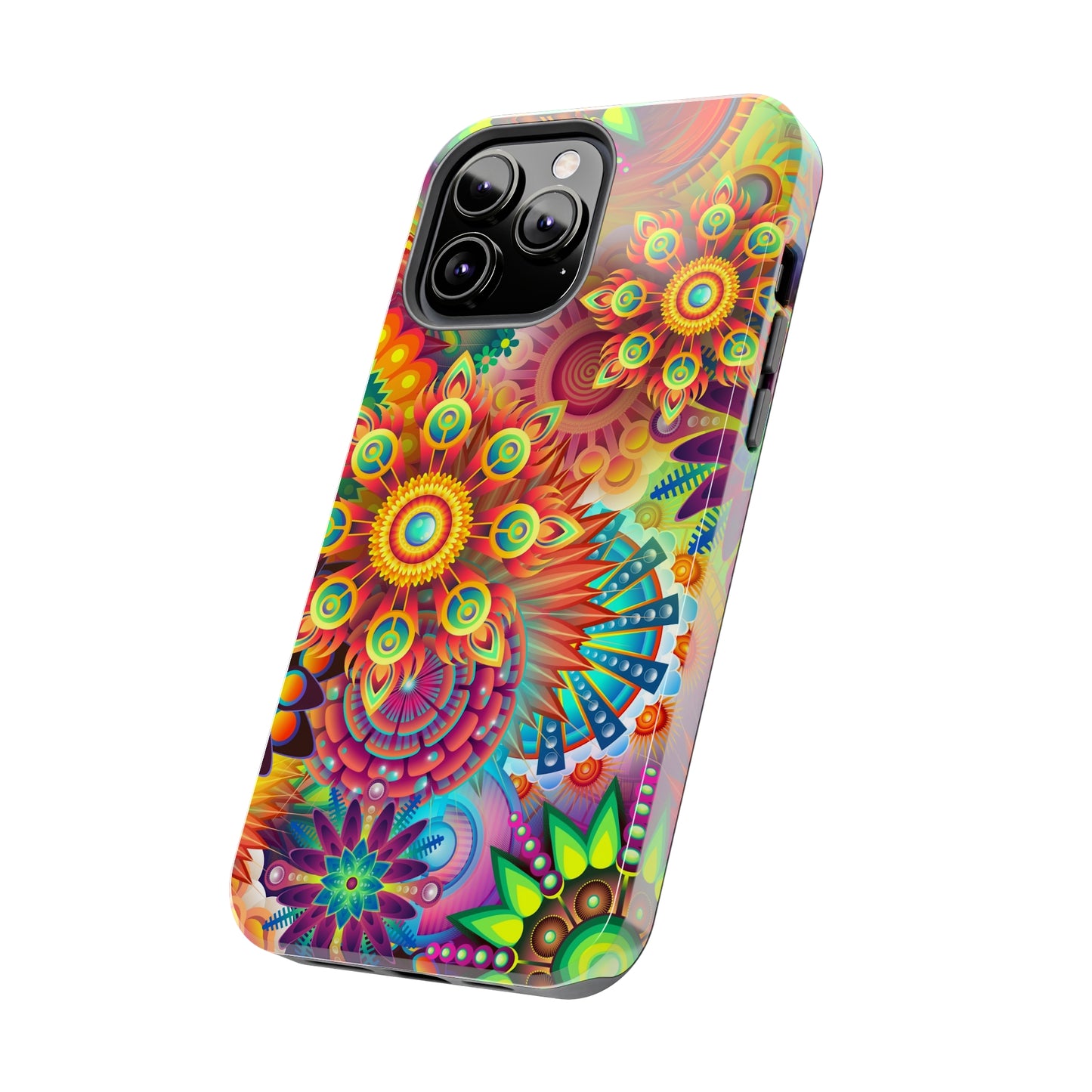 Rainbow Flower Power Design Iphone Tough Phone Case