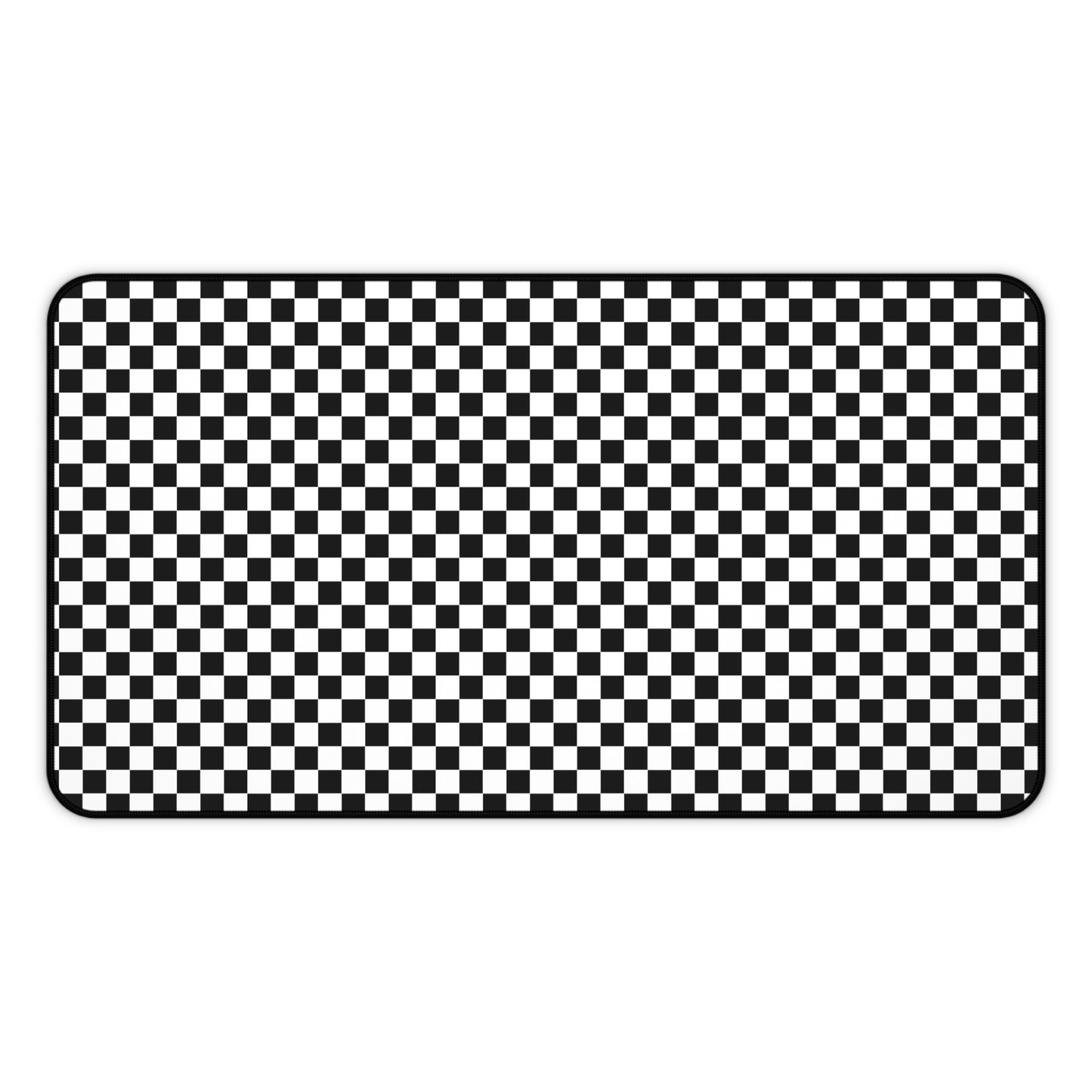 Speedway Style: Checkered Racing Pattern in Black and White Desk Mat Extended Gaming Mouse Pad 3 Sizes