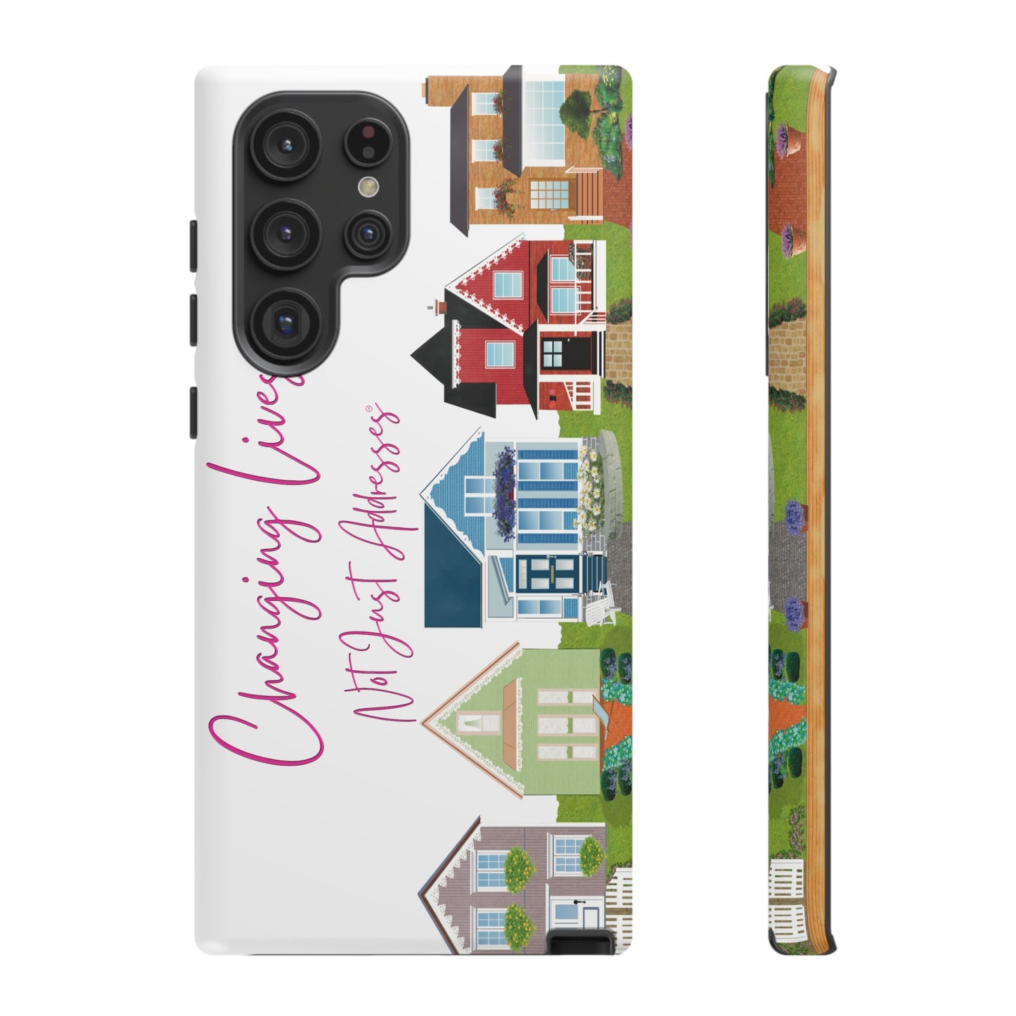 Changing Lives Not Just Addresses Pink on White Phone Case - Real Estate Agent & REALTORS©