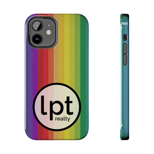 LPT Realty Logo -  Rainbow Stripe Design Iphone Tough Phone Case