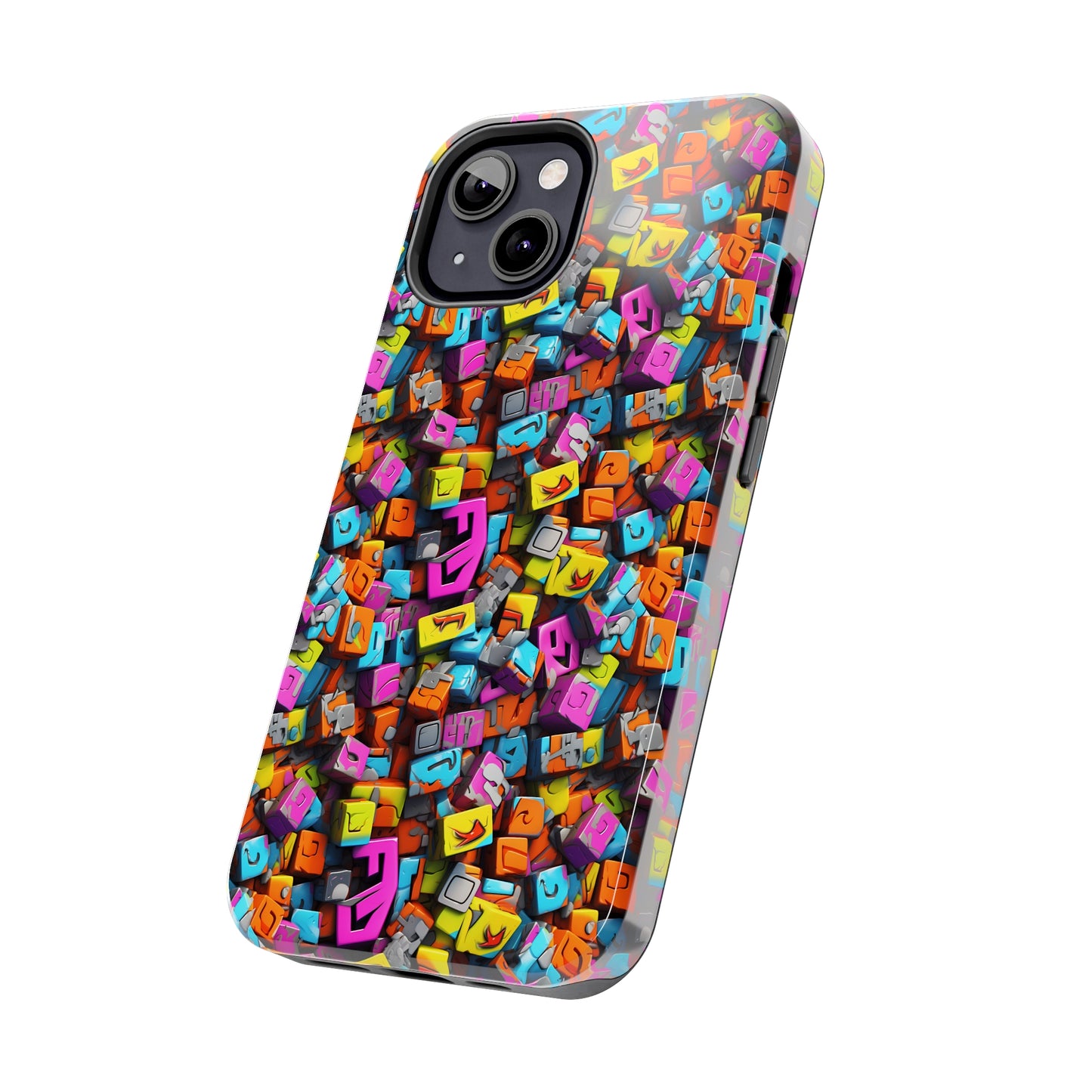 3D Abstract Colorful Block Design Iphone Tough Phone Case