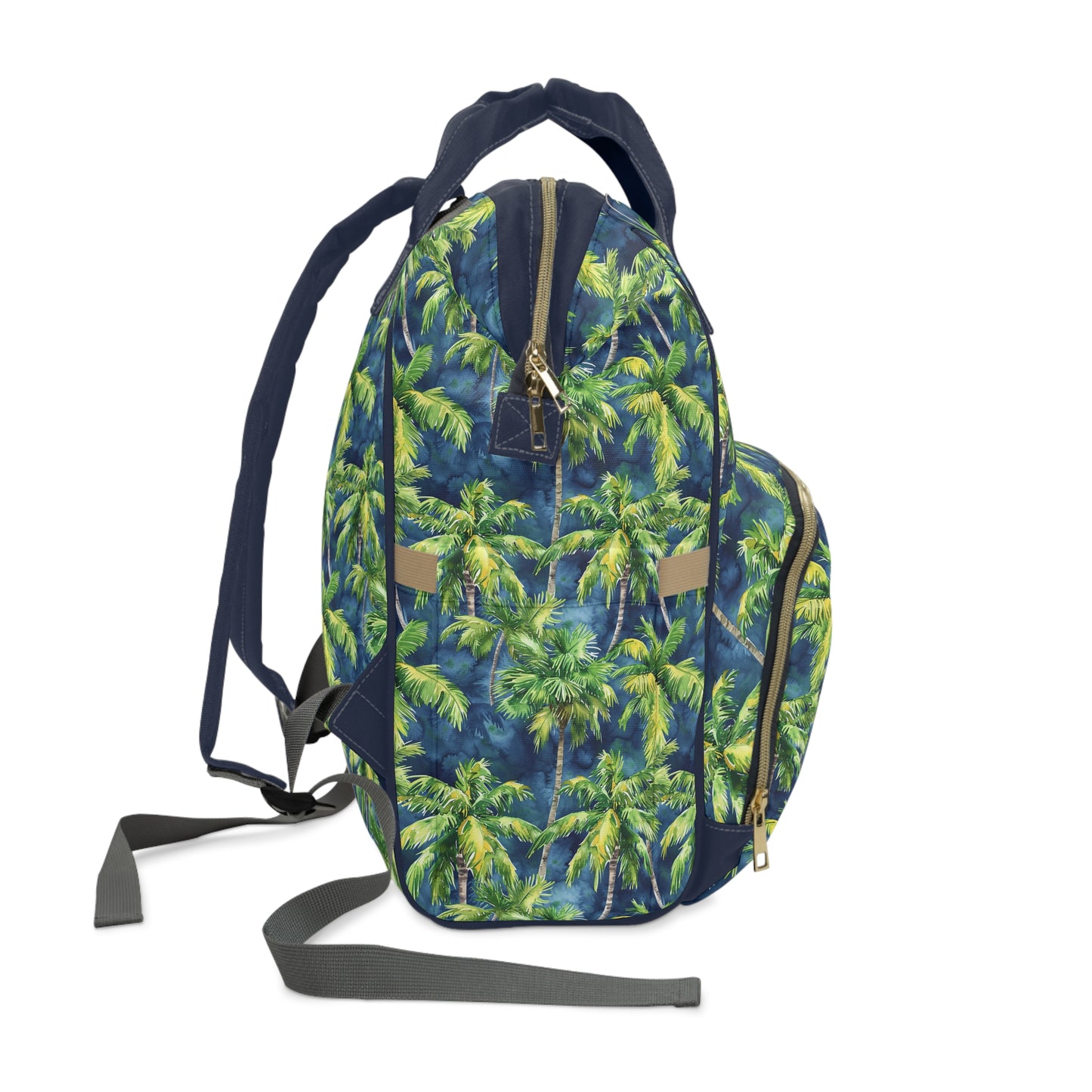 Midnight Palms: Silhouetted Palm Trees Against a Nighttime Sky Multifunctional Diaper Backpack