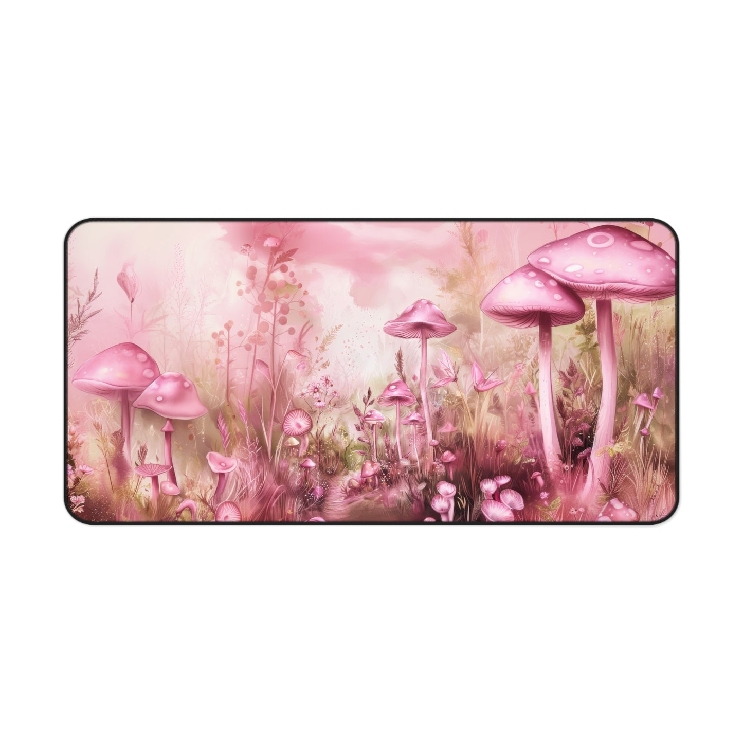 Dreamy Pink Mushrooms and Ethereal Fairy Landscape Extended Gaming Mouse Pad  Desk Mat  - 3 Sizes