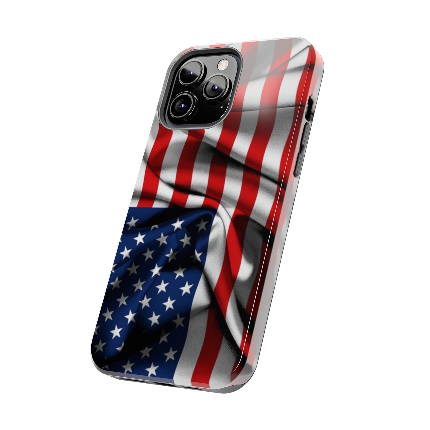 Proudly Unfurling: The American Flag Waves in Patriotic Splendor Iphone Tough Phone Case