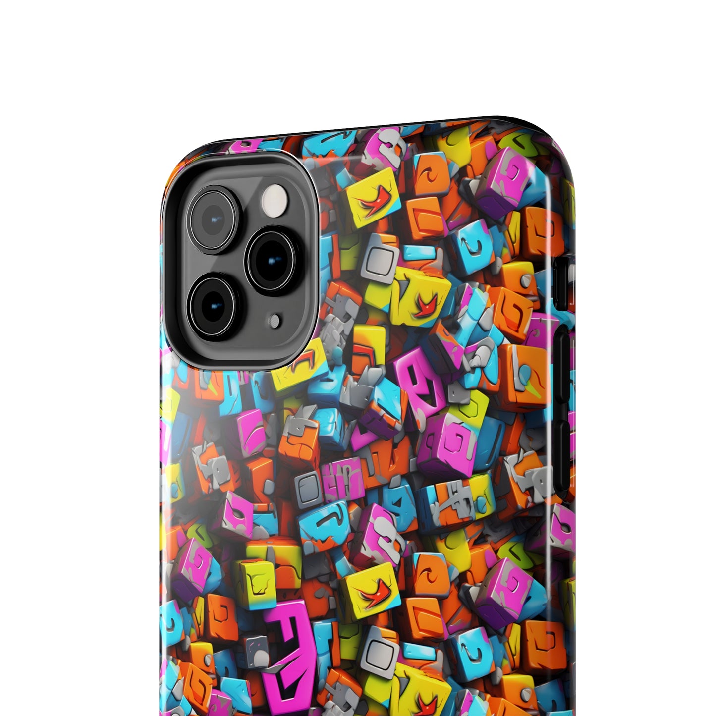 3D Abstract Colorful Block Design Iphone Tough Phone Case