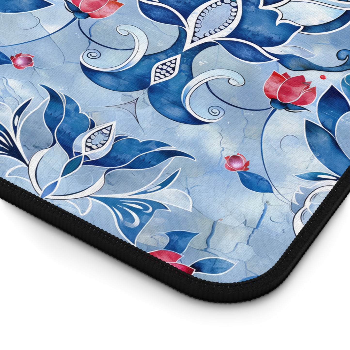 Enchanting Blue and Pink Lotus Mosaic Gaming Mouse Pad  Desk Mat  - 3 Sizes