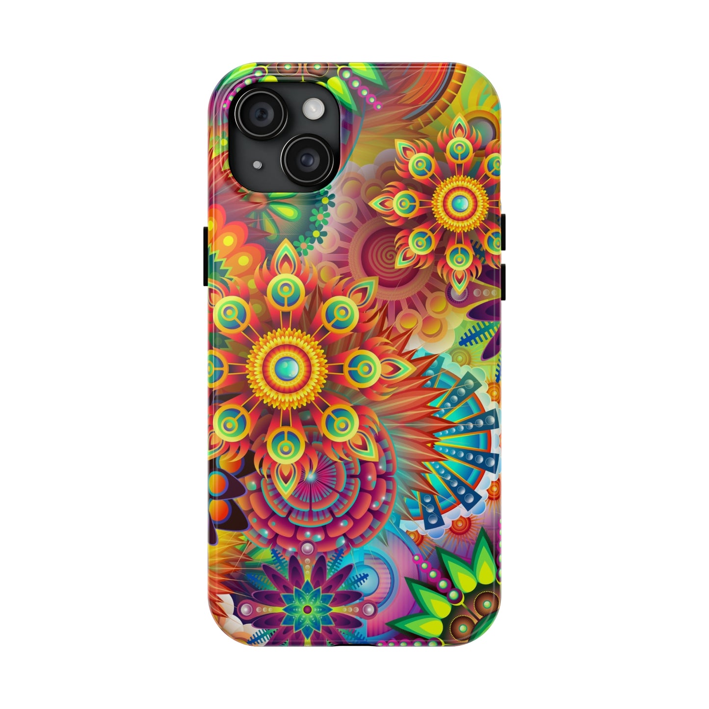 Rainbow Flower Power Design Iphone Tough Phone Case