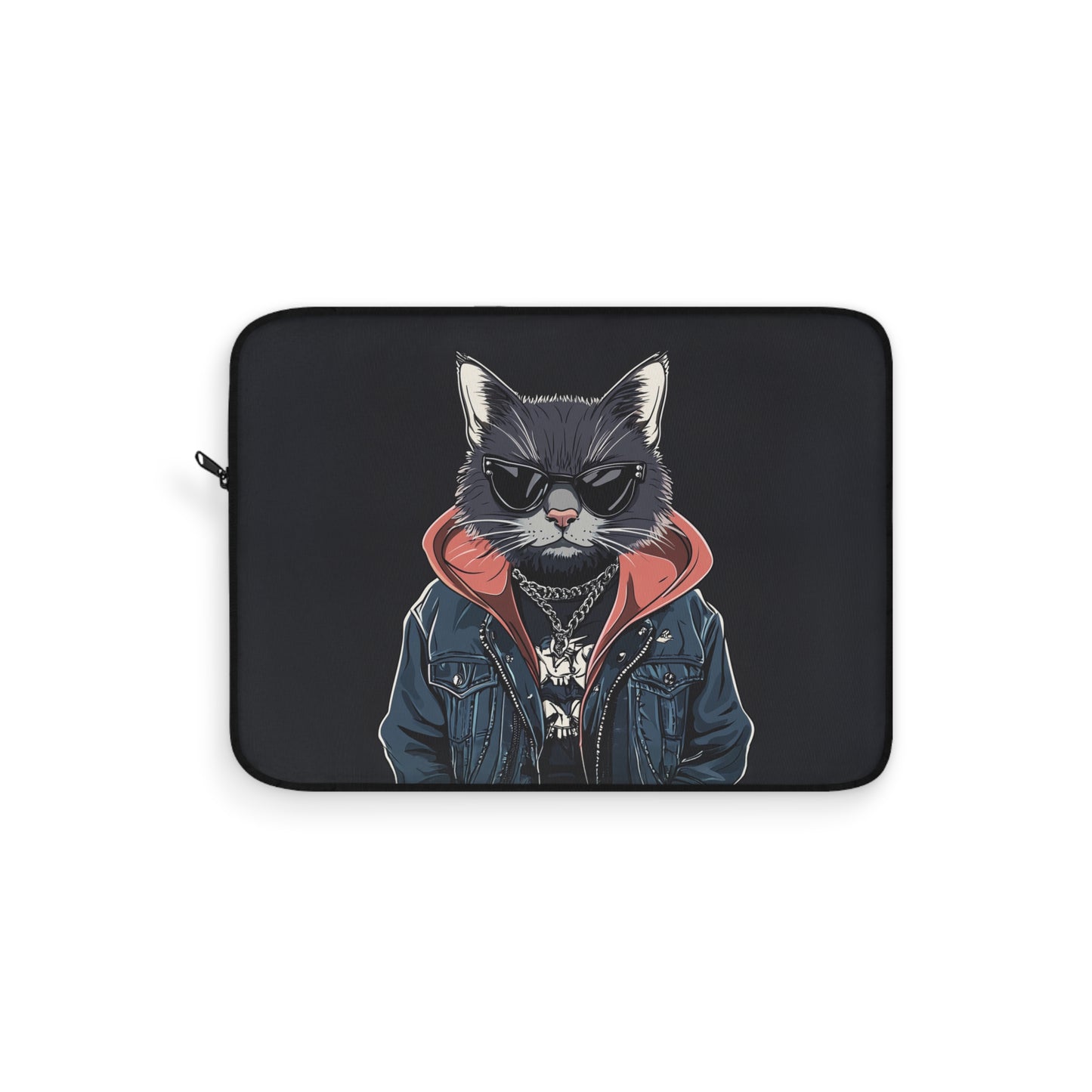 Cool Cat Biker Laptop or Ipad Protective Sleeve 3 Sizes Available