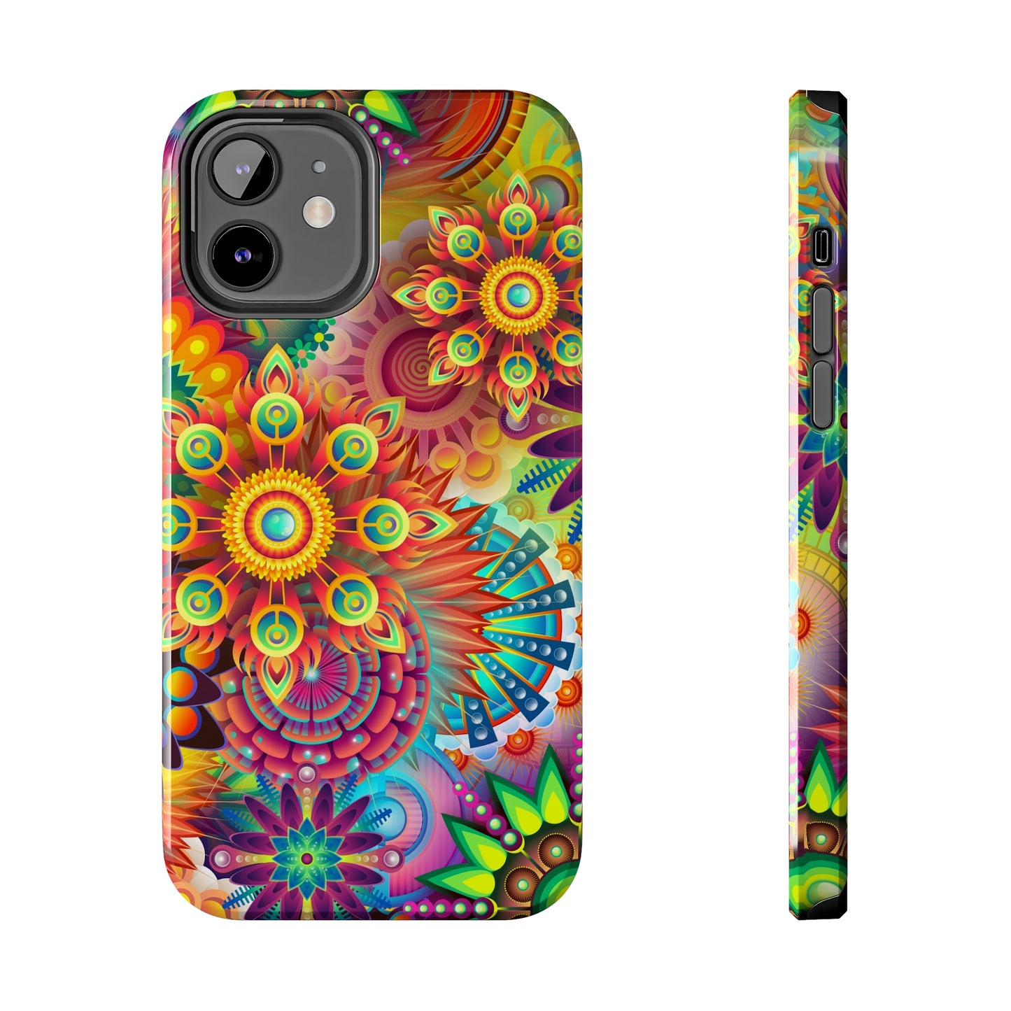 Rainbow Flower Power Design Iphone Tough Phone Case