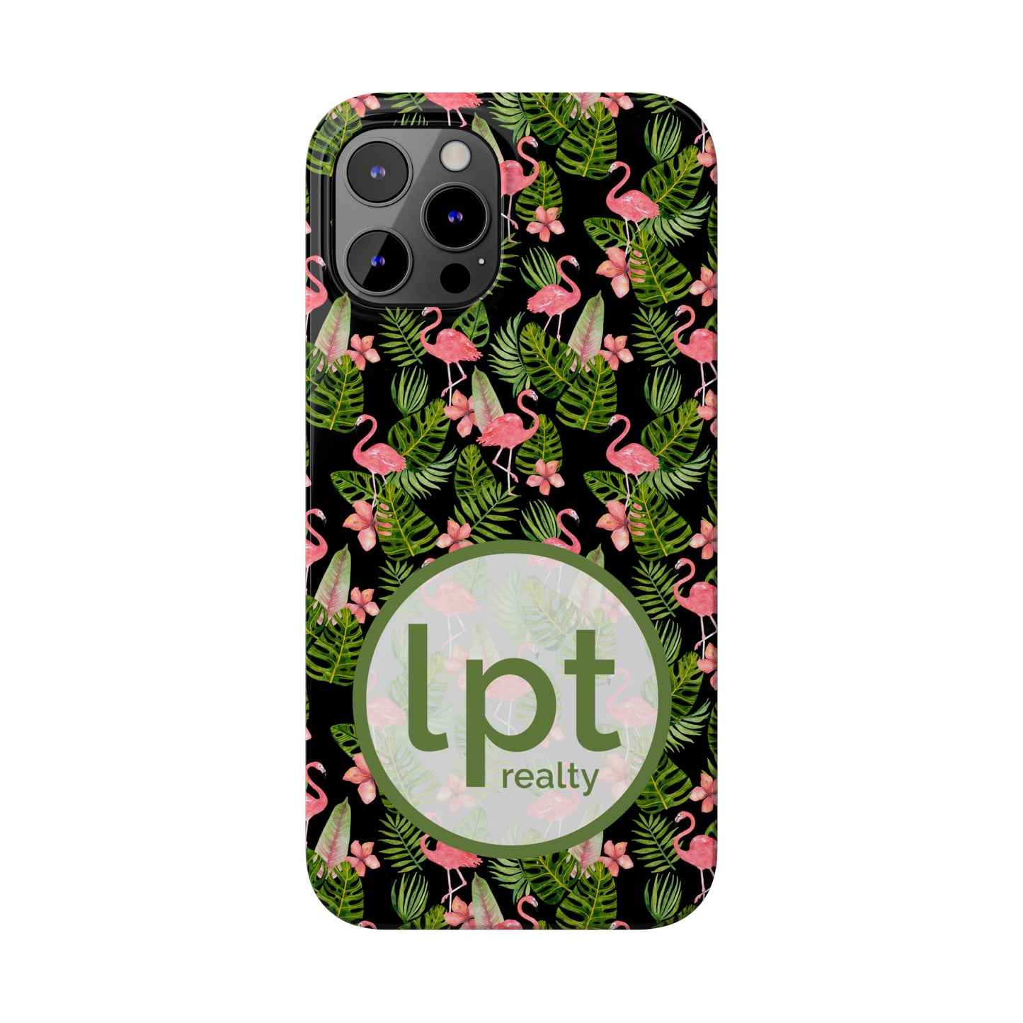 LPT Realty Logo -  Tropical Flamingos Iphone 15-12 Slim Phone Case