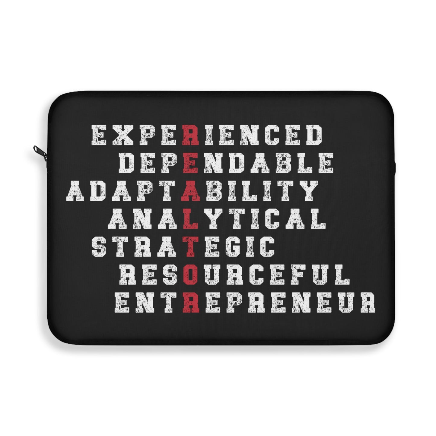 Realtor in Red, Experienced Dependable Adaptability Analytical Strategic Resourceful Entrepreneur Laptop or Ipad Protective Sleeve 3 Sizes