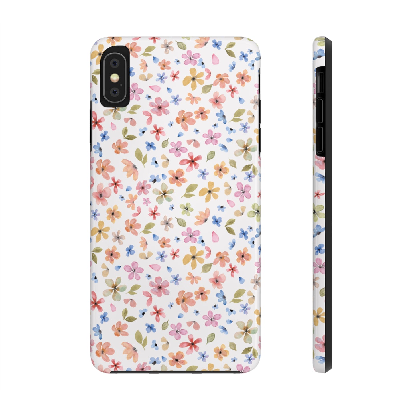 Tiny Pink, Yellow and Blue Flowers Iphone Tough Phone Case