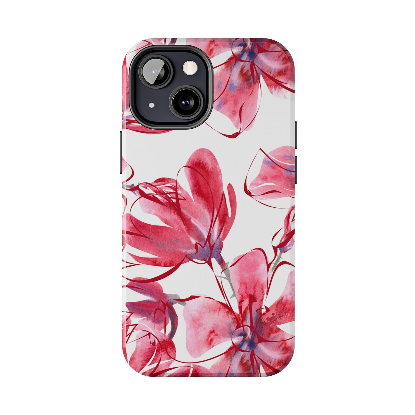 Large Pink Flower Iphone Tough Phone Case