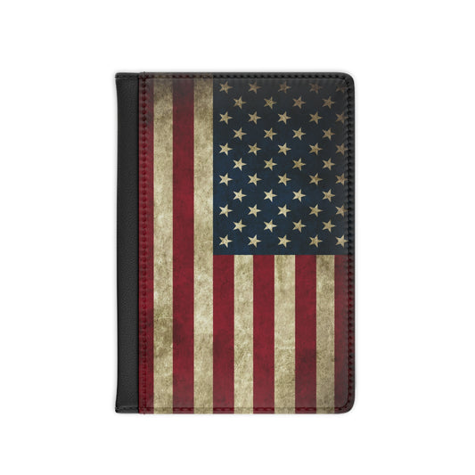 Rustic American Flag - Passport Cover Faux Leather RFID Blocking