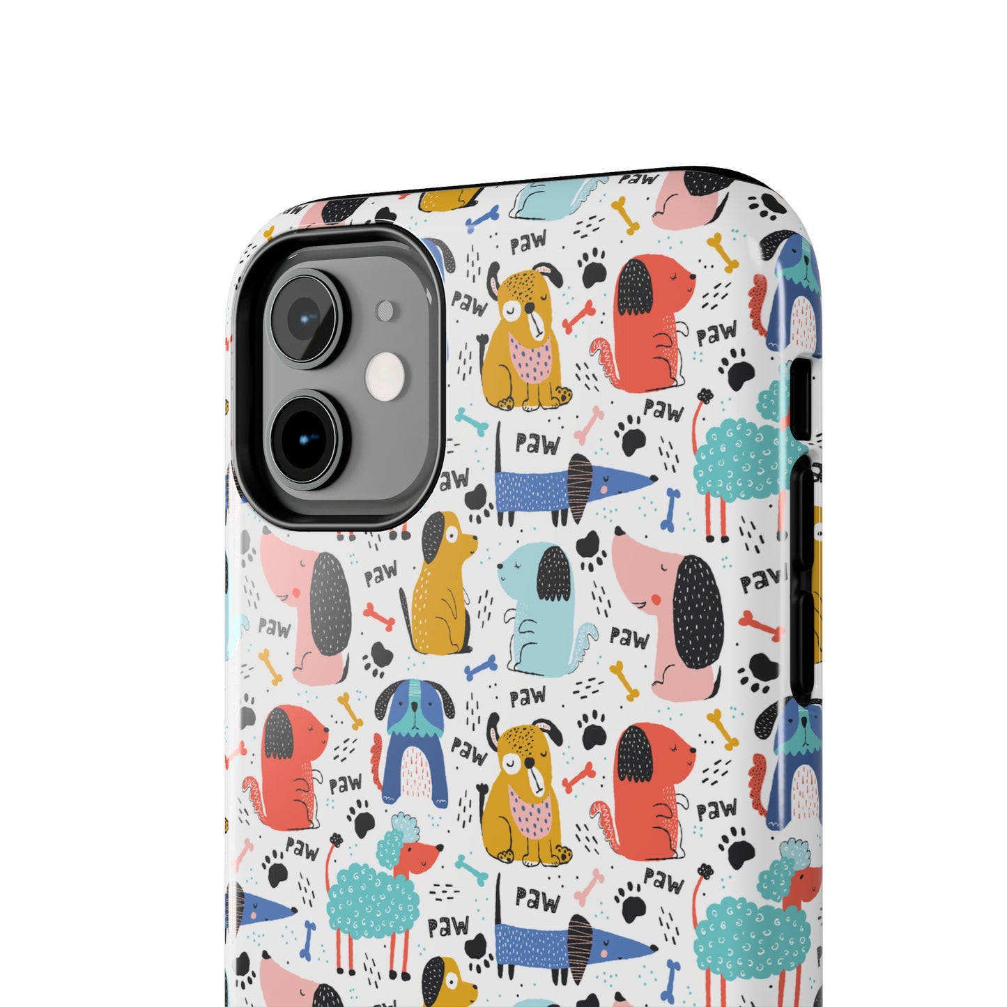 Playful Pups: Colorful Cartoon Dogs Iphone Tough Phone Case