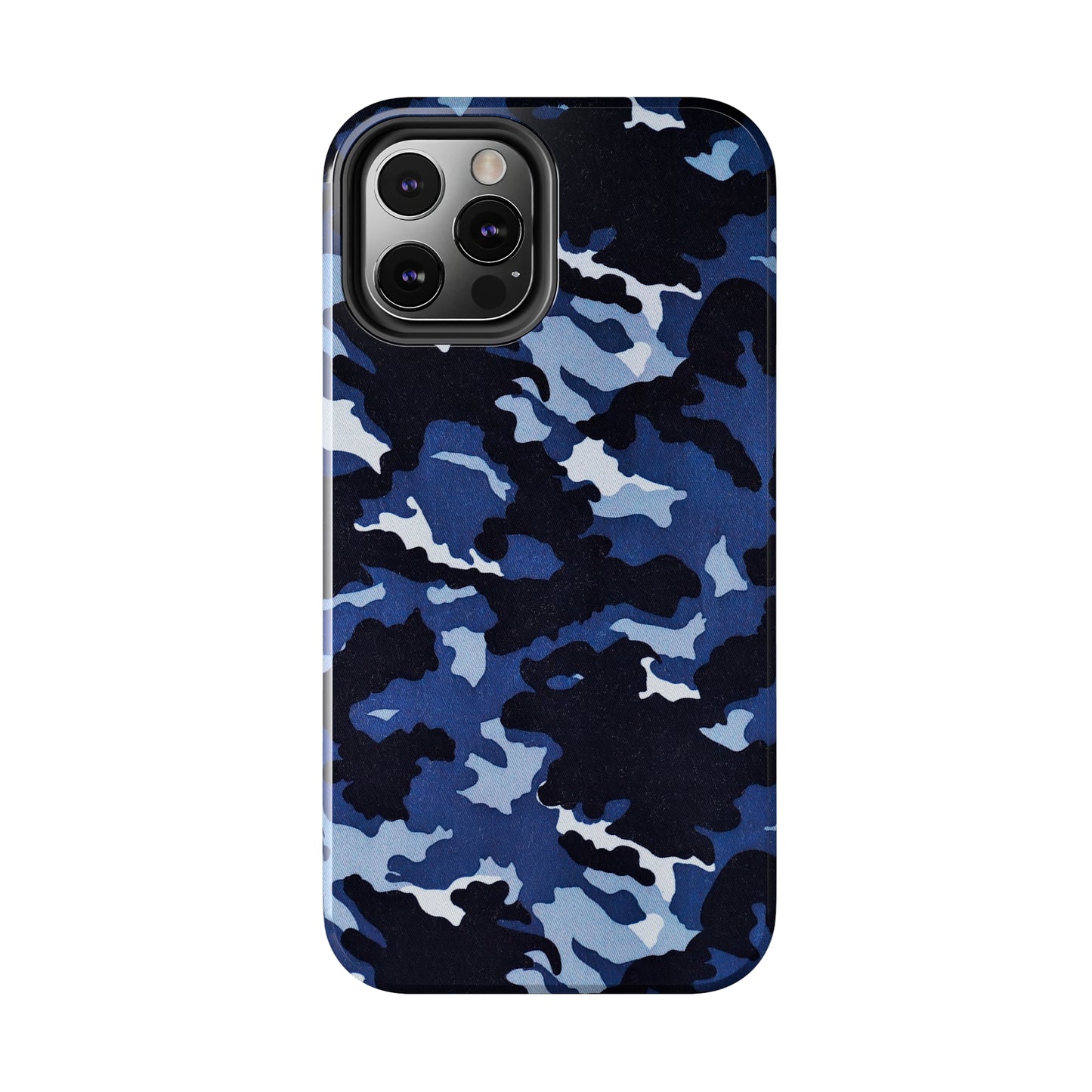 Deep Sea Concealment: Navy Blue Camouflage Iphone Tough Phone Case