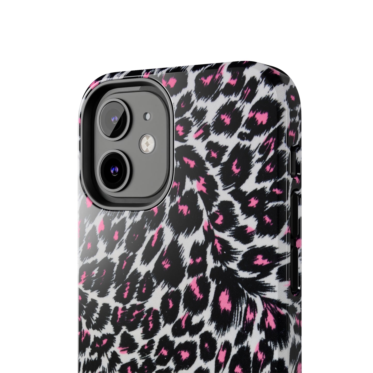 Fierce Femininity Pink and Black Leopard Print Iphone Tough Phone Case