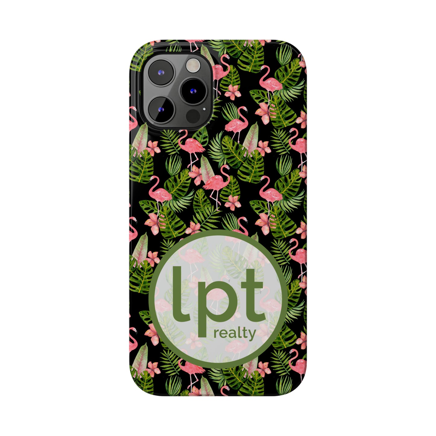 LPT Realty Logo -  Tropical Flamingos Iphone 15-12 Slim Phone Case