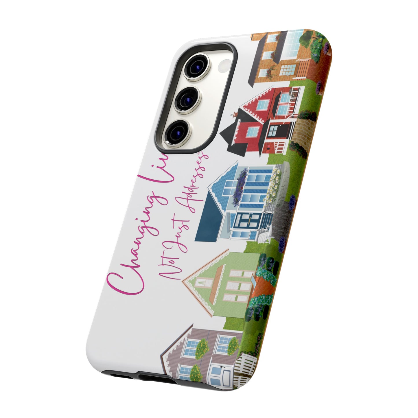 Changing Lives Not Just Addresses Pink on White Phone Case - Real Estate Agent & REALTORS©