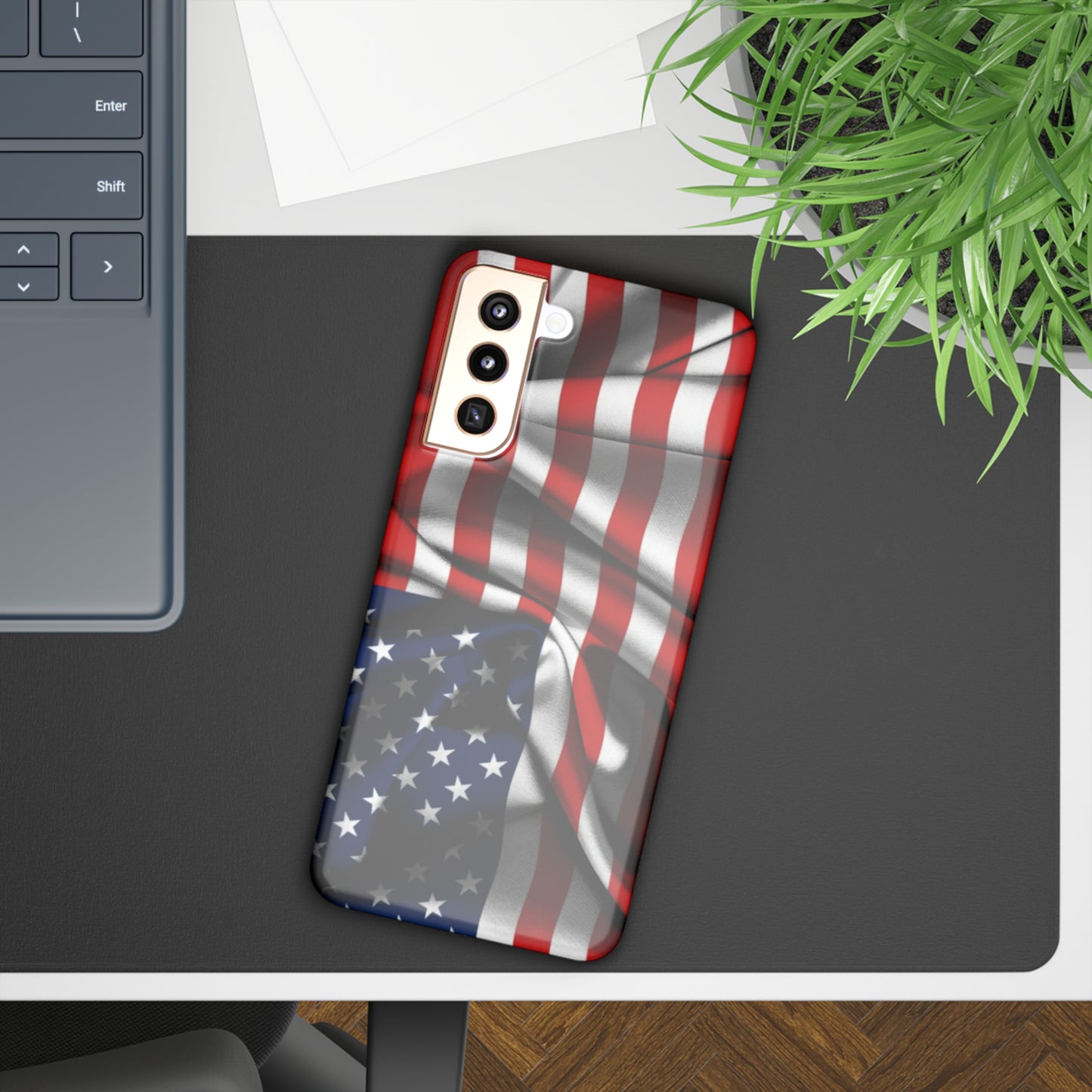 Proudly Unfurling: The American Flag Waves in Patriotic Splendor Samsung Slim Cases