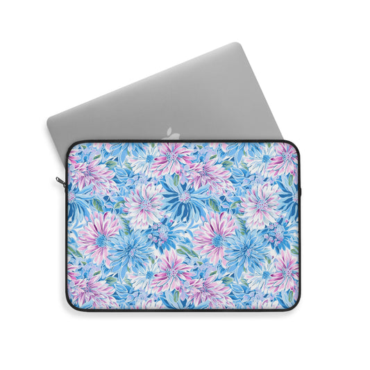 Pastel Blossom Symphony: Spring Flowers in Soft Pink and Blue Hues Laptop or Ipad Protective Sleeve Three Sizes Available