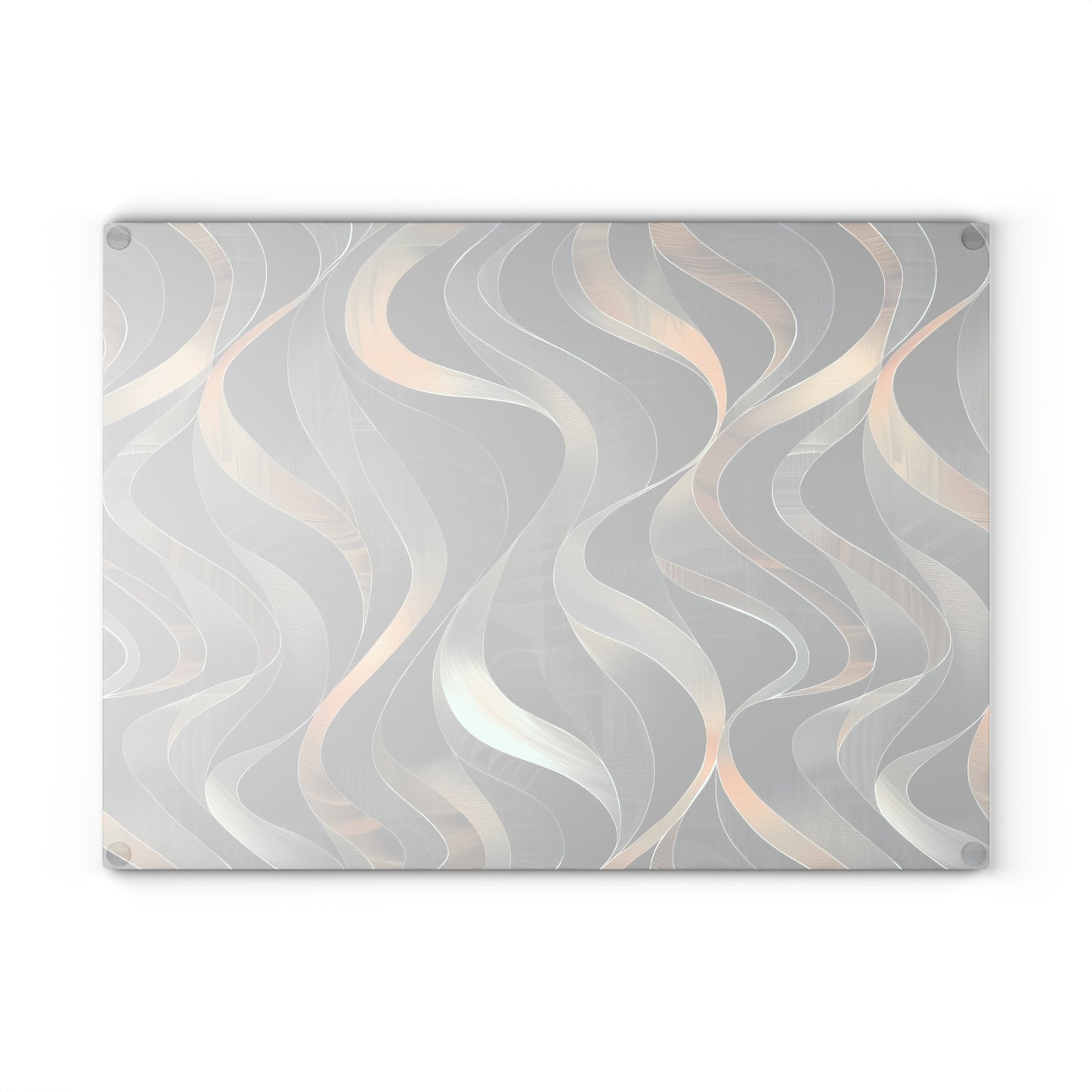 Artistic Fusion of Wavy Lines in a Palette of Silver, Gold, and Dark Hues Cutting Board 2 Sizes